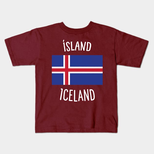 Iceland Flag Kids T-Shirt by phenomad